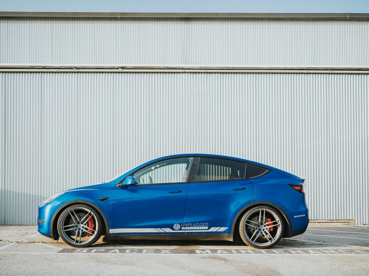 High-efficiency carbon trunk spoiler for Tesla Model Y - Unplugged  Performance UK