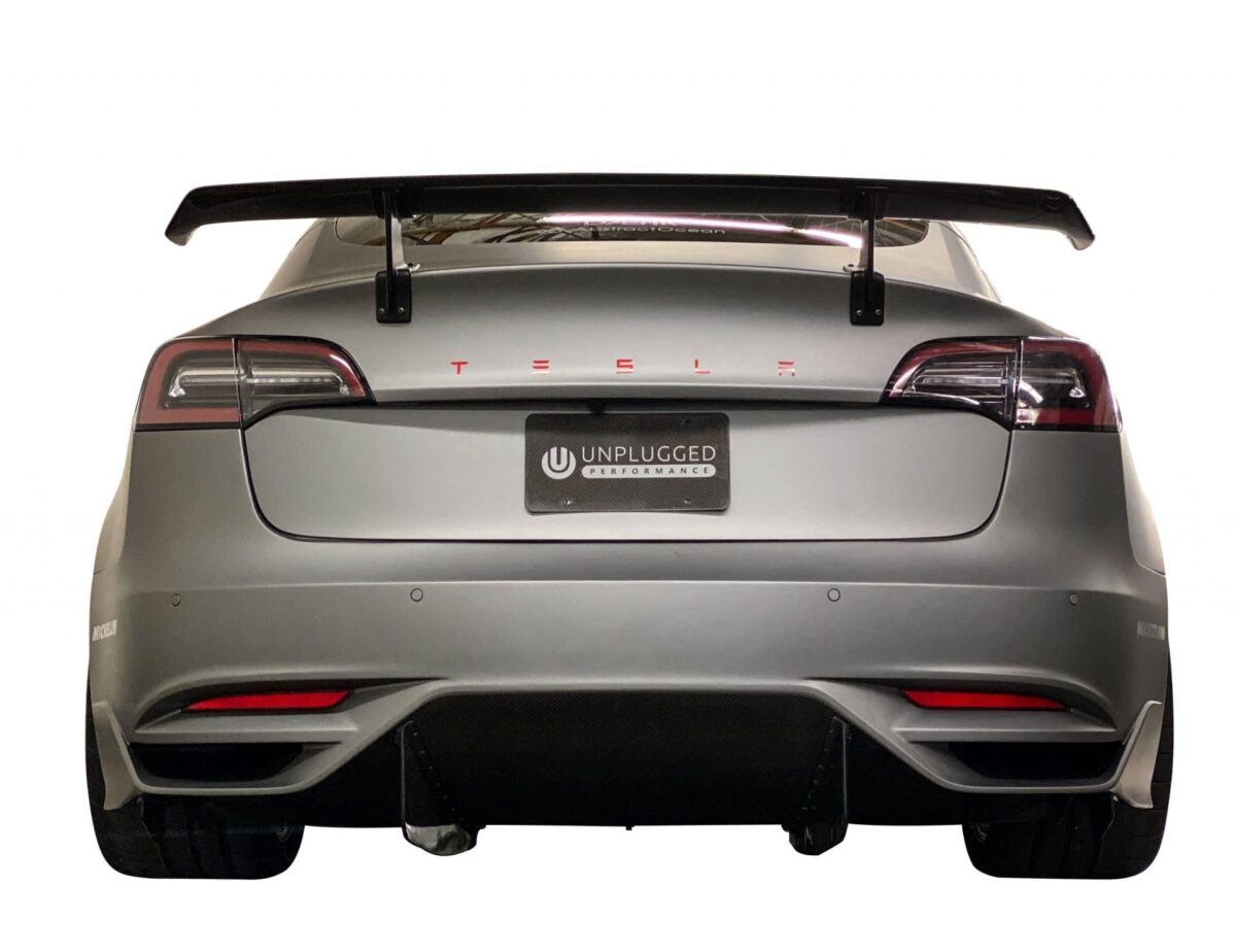 Unplugged Ascension-R Carbon Fiber Rear Wing for Tesla Model 3 by