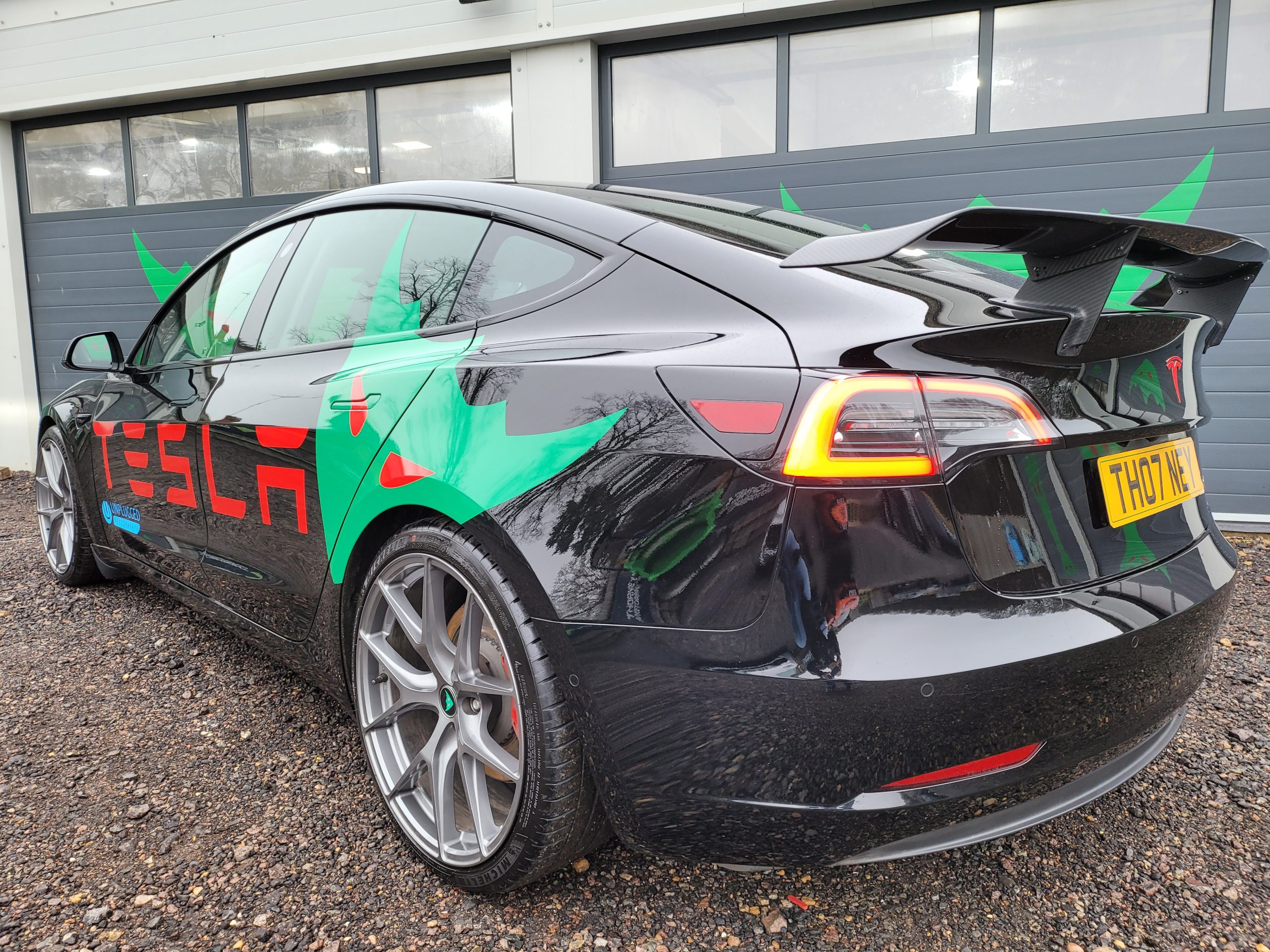Unplugged Ascension-R Carbon Fiber Rear Wing for Tesla Model 3 by Voltex -  Unplugged Performance UK